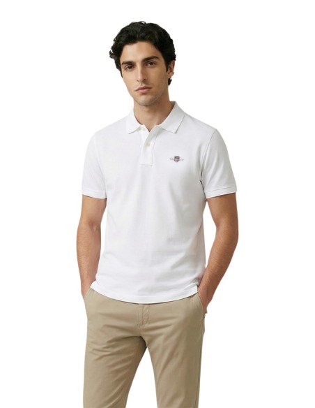 Gant Polo Homme – Blanc, style moderne et confort stretch