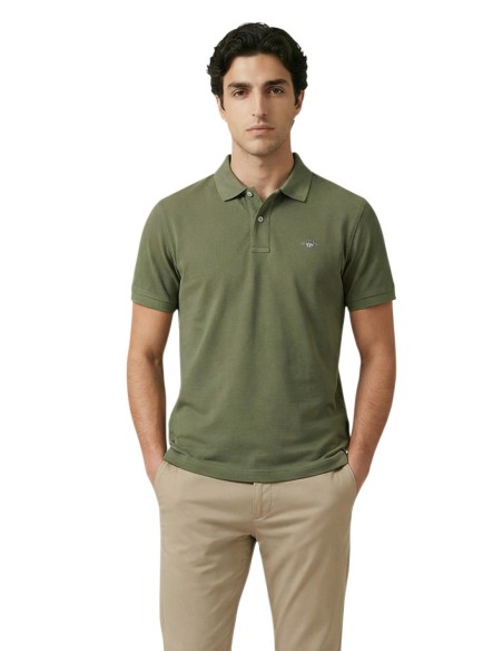 Gant Polo Homme – Vert, coupe moderne et confort stretch