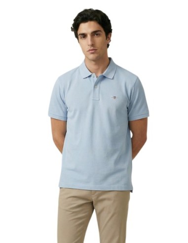 Gant Polo Homme – Bleu azur, coupe moderne et confort stretch