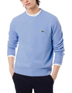 Lacoste Pull Homme – Bleu azur, laine premium et élégance moderne