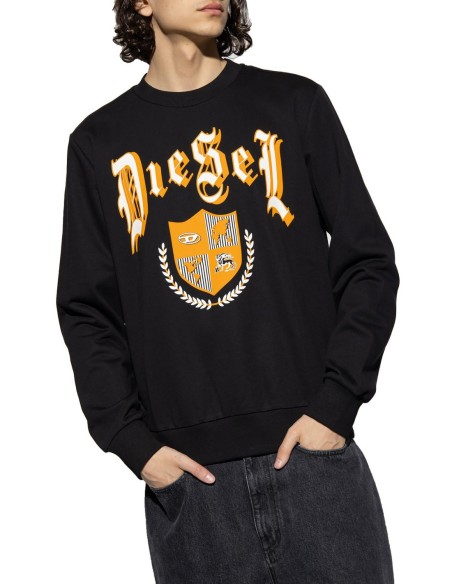 Diesel Sweatshirt Homme – Noir, imprimé graphique et confort moderne