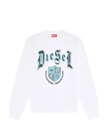 Diesel Sweatshirt Homme – Blanc, imprimé moderne et confort doux