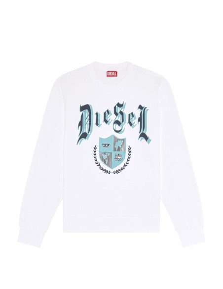 Diesel Sweatshirt Homme – Blanc, imprimé moderne et confort doux
