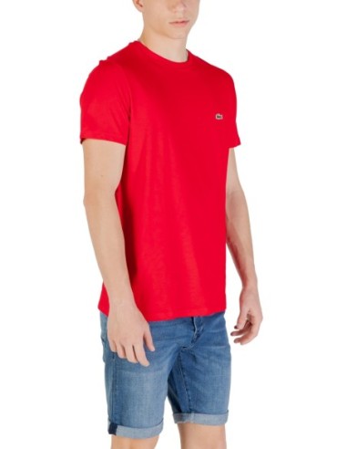 Lacoste T-Shirt Homme – Rouge, style iconique et coton doux