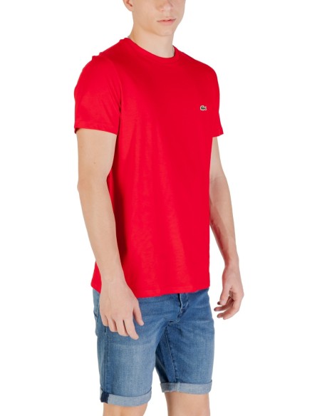 Lacoste T-Shirt Homme – Rouge, style iconique et coton doux