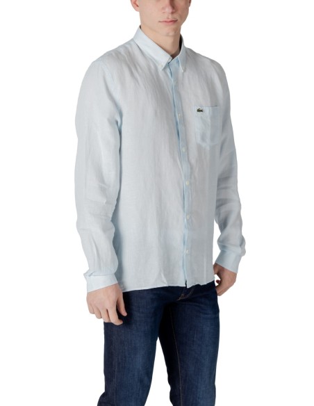 Lacoste Chemise Homme – Bleu azur, lin premium et élégance estivale