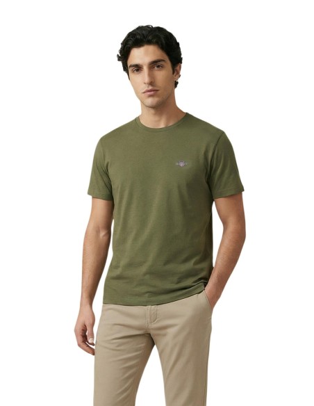 Gant T-Shirt Homme – Vert, coton doux et style moderne