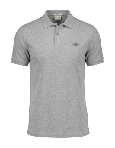 Gant Polo Homme – Gris, coupe moderne et confort stretch