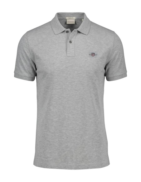 Gant Polo Homme – Gris, coupe moderne et confort stretch