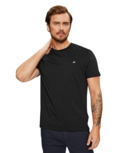 Gant T-Shirt Homme – Noir, style moderne et confort coton