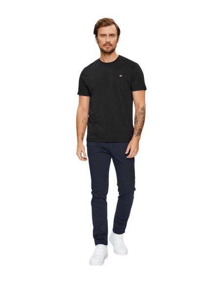 Gant T-Shirt Homme – Noir, style moderne et confort coton