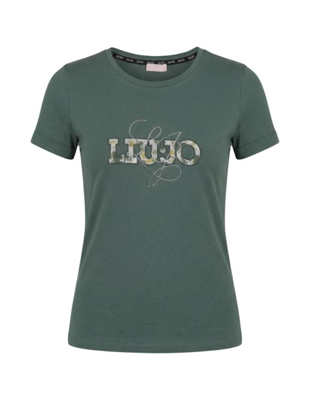 Liu Jo T-Shirt Femme – Vert, imprimé moderne et coupe féminine