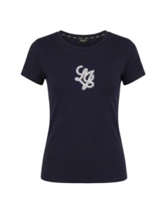 Liu Jo T-Shirt Femme – Bleu, strass et style moderne