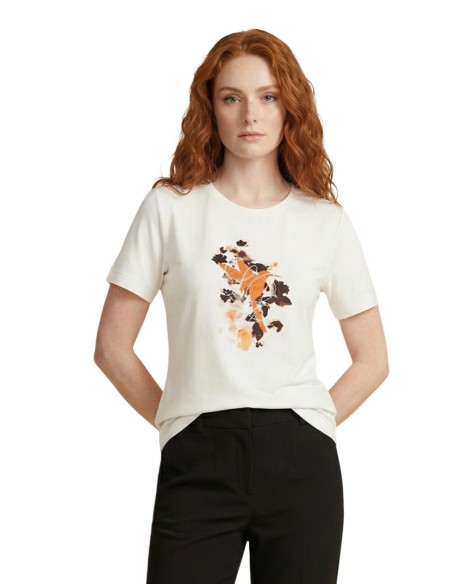 Liu Jo T-Shirt Femme – Beige, imprimé moderne et confort stretch