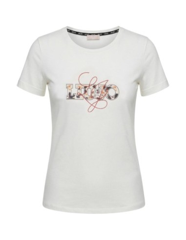 Liu Jo T-Shirt Femme – Beige, imprimé moderne et coupe féminine