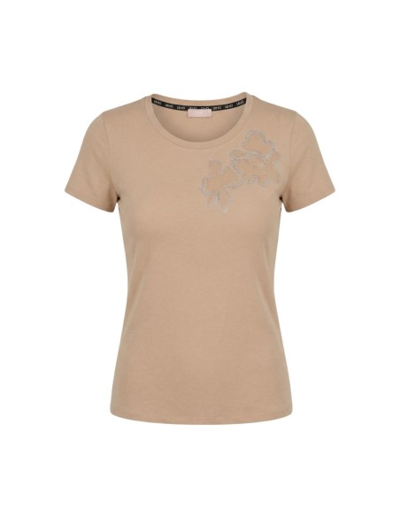 Liu Jo T-Shirt Femme – Beige, coupe moderne et confort coton