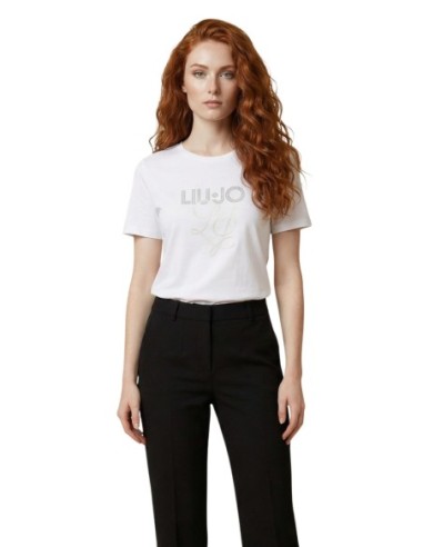 Liu Jo T-Shirt Femme – Beige, strass et style lumineux