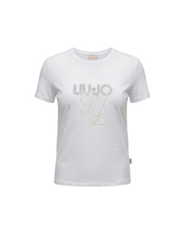 Liu Jo T-Shirt Femme – Beige, strass et style lumineux