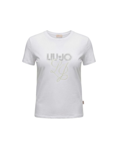 Liu Jo T-Shirt Femme – Beige, strass et style lumineux