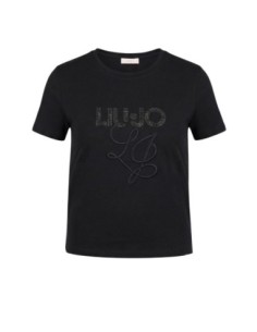 Liu Jo T-Shirt Femme – Noir, strass et style moderne
