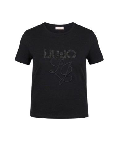 Liu Jo T-Shirt Femme – Noir, strass et style moderne