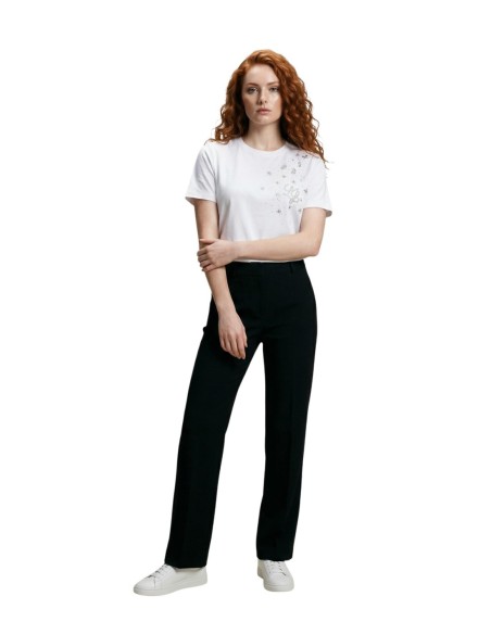 Liu Jo T-Shirt Femme – Blanc, strass et style lumineux
