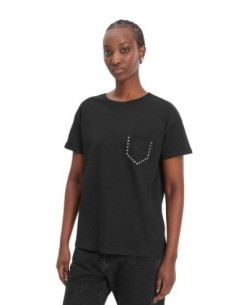 Liu Jo T-Shirt Femme – Noir, poche décorative et style moderne