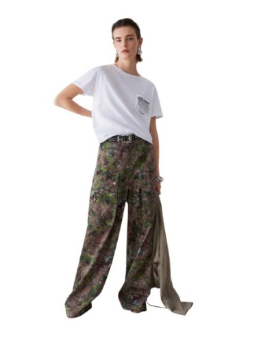 Liu Jo T-Shirt Femme – Blanc, poche décorative et coupe moderne