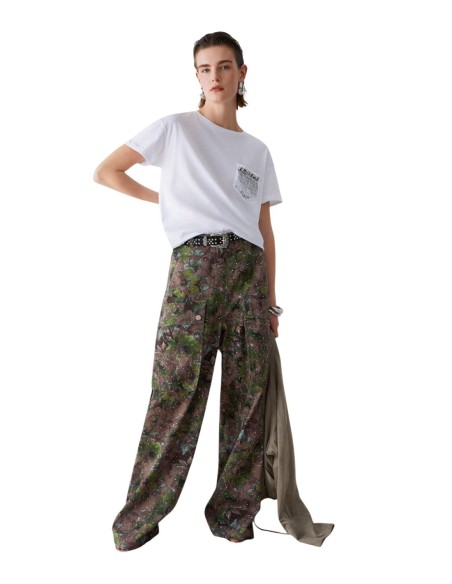 Liu Jo T-Shirt Femme – Blanc, poche décorative et coupe moderne