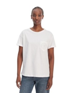 Liu Jo T-Shirt Femme – Blanc, poche décorative et style moderne