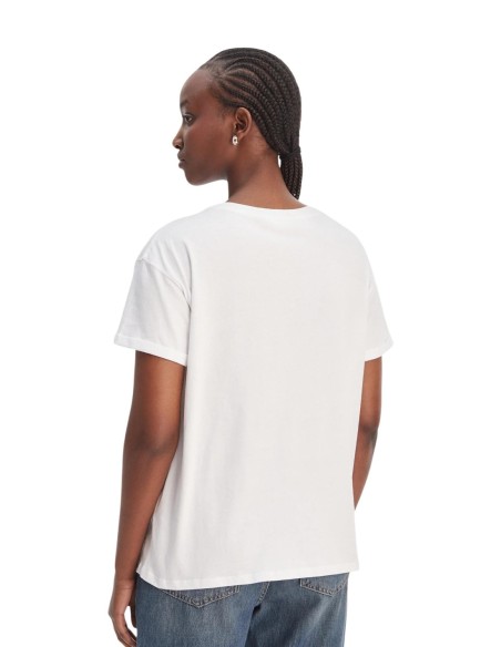Liu Jo T-Shirt Femme – Blanc, poche décorative et style moderne