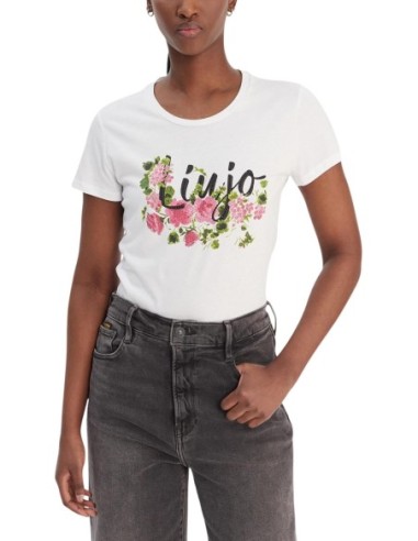 Liu Jo T-Shirt Femme – Blanc, imprimé moderne et coupe féminine