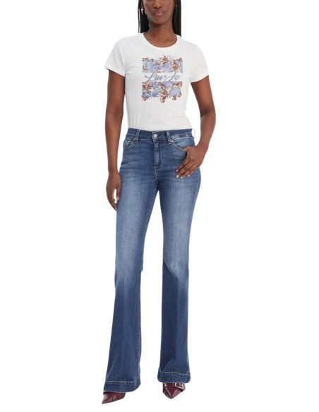 Liu Jo T-Shirt Femme – Blanc, imprimé moderne et style féminin