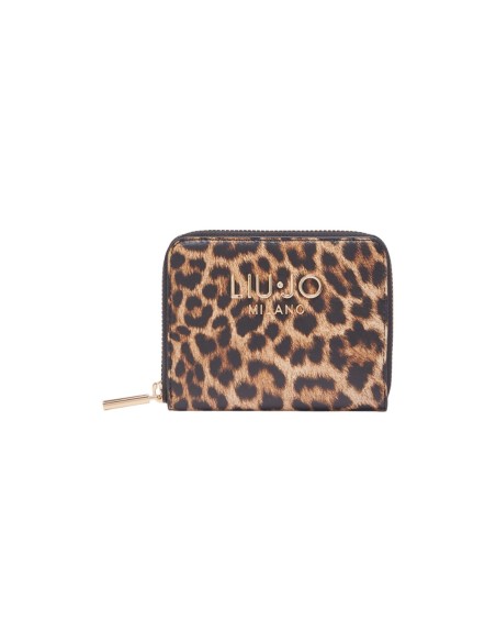 Liu Jo Portefeuille Femme – Marron, motif léopard et format compact