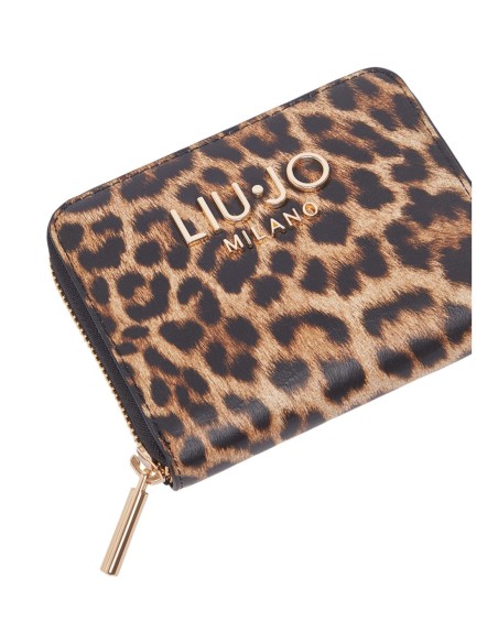 Liu Jo Portefeuille Femme – Marron, motif léopard et format compact