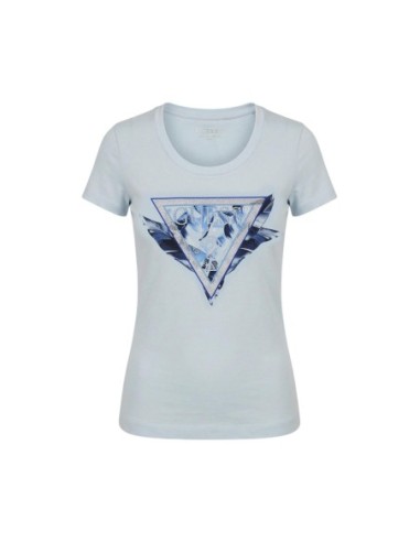 Guess T-Shirt Femme – Bleu azur, imprimé moderne et coupe féminine