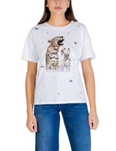 Liu Jo T-Shirt Femme – Blanc, strass et style moderne
