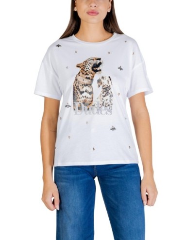 Liu Jo T-Shirt Femme – Blanc, strass et style moderne