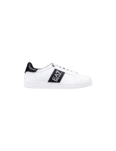 EA7 Baskets Homme – Blanc, cuir premium et silhouette sportive
