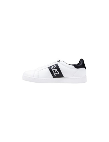 EA7 Baskets Homme – Blanc, cuir premium et silhouette sportive