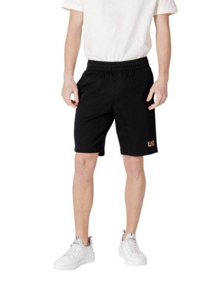 EA7 Bermuda Homme – Noir, coupe moderne et confort coton