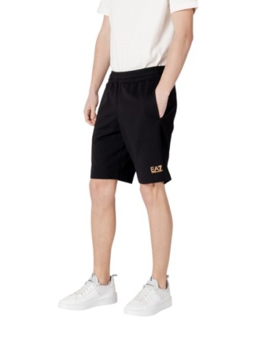 EA7 Bermuda Homme – Noir, coupe moderne et confort coton