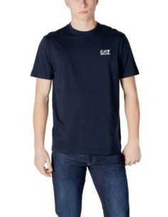 EA7 T-Shirt Homme – Bleu, coton doux et style épuré