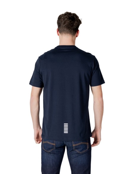 EA7 T-Shirt Homme – Bleu, coton doux et style épuré