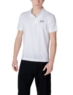 EA7 Polo Homme – Blanc, coupe moderne et confort stretch