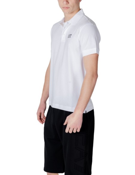 EA7 Polo Homme – Blanc, coupe moderne et confort stretch