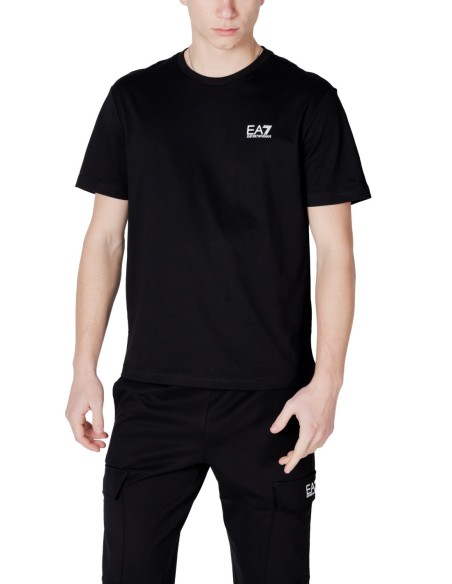 EA7 T-Shirt Homme – Noir, imprimé moderne et coton doux