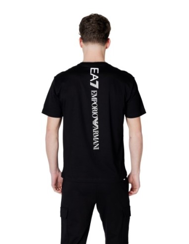 EA7 T-Shirt Homme – Noir, imprimé moderne et coton doux