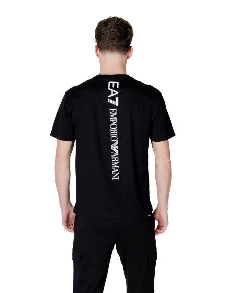 EA7 T-Shirt Homme – Noir, imprimé moderne et coton doux