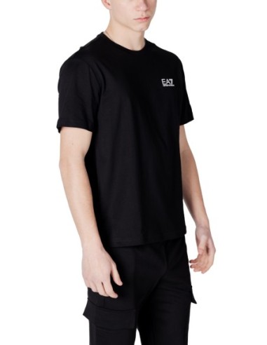 EA7 T-Shirt Homme – Noir, imprimé moderne et coton doux